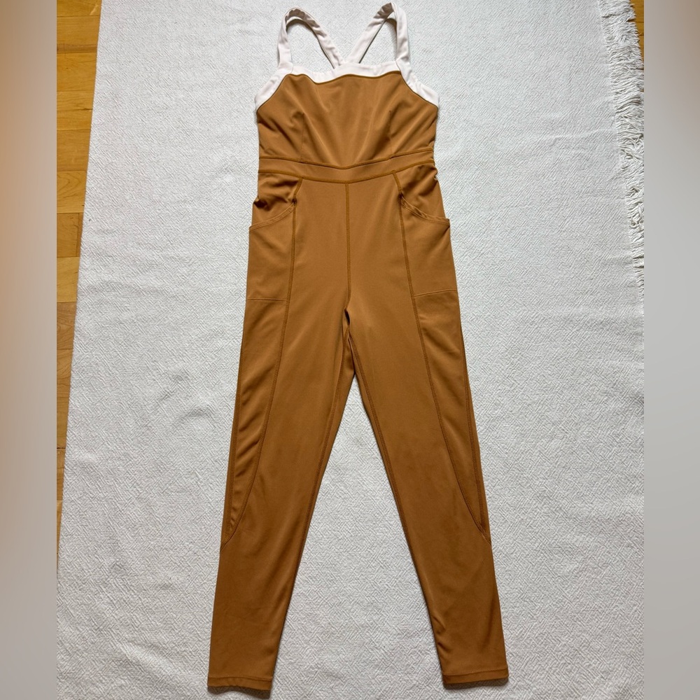 Free People Movement Rebel Onesie Burnt Topaz Mustard Jumpsuit S - Picture 2 of 7